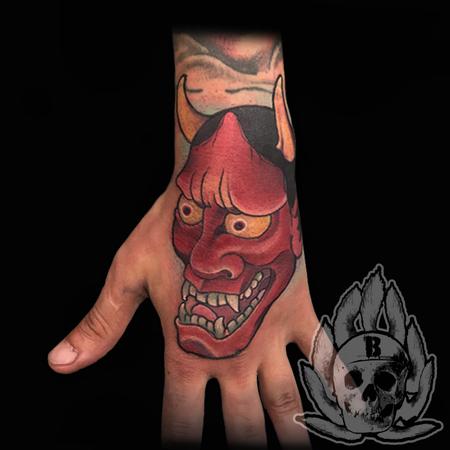 Tattoos - Hannya mask hand - 133480
